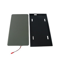 Cadre de plaque d'immatriculation invisible en aluminium, film atomisé électrique 12V standard américain à changement de couleur, couverture de confidentialité, télécommande