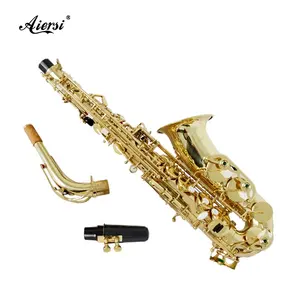 Atacado preço personalizado aiersi marca golden eb alto saxofone, venda quente instrumentos musicais de sopro de madeira para venda