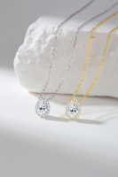 Collar de Cadena con Colgante de Plata de Ley 925 Certificada por Fábrica, con Moissanita y Circonita, Venta al por Mayor de Joyería Directa de Fábrica