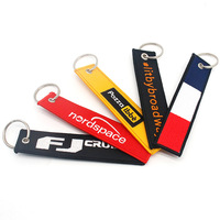 Cadeau promotionnel de logo personnalisé anneau de porte-clés de moto brodé étiquette de porte-clés de broderie d'écusson