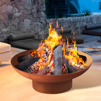 Brasero extérieur en acier Corten, durable, pour bois et charbon de bois, pour jardin