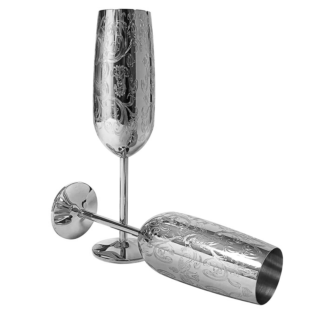 Fleur d'argent gravée