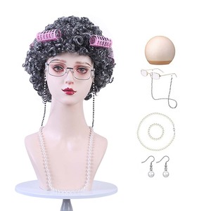 Accessoires de fête d'Halloween, cosplay, femme âgée amusante, accessoires de femme âgée, grand-mère, perruque de grand-mère, CARR-032 - Product Image 5