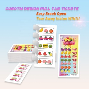 Free Design American Style Eco Friendly Pull Tab Bingo <b>Cards</b> Easy Peel Off Instant Win Prize - Product Image 2