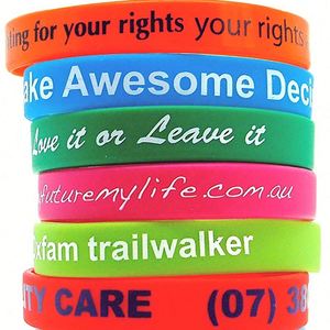 Custom Logo Printed Awareness Rubber Bracelets Embossed Silicone Wristbands <b>for</b> Promotional Events - Product Image 6