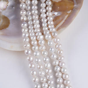 Perlas Blancas Naturales de Agua Dulce al por Mayor, 9-12 mm, Edison, Casi Redondas, Cuentas Semiterminadas en Hilo para Accesorios de Collar DIY - Product Image 5