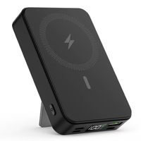 Batería Externa de Carga Rápida de 22.5W con Soporte Magnético, Banco de Energía de 10,000mAh, Pantalla LED Inalámbrica, Cargador Portátil