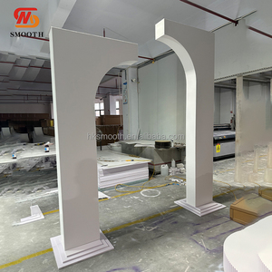 ฉากหลังงานแต่งงานกลางแจ้งแบบปรับแต่งได้ ผ้าพีวีซีสีขาว 3 มิติ สำหรับตกแต่งทางเดินและเวทีงานแต่งงาน - Product Image 2