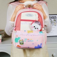 Mochilas Escolares de Moda Impermeables con Dibujos Animados para Niñas, Mochila para Estudiantes de Jardín de Infancia con Cierre de Cremallera