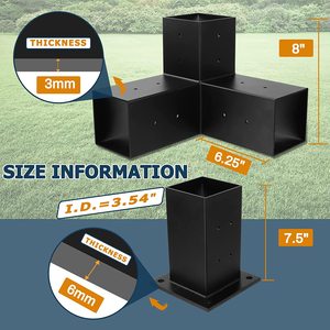 4x4 6x6 gỗ bài cơ sở pergola Gỗ Đứng Kit với khung thép pergola khởi động Vai Chân đế - Product Image 6