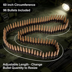 Cintura di Proiettili Finti da Cowboy per Halloween, 60 Pollici, Bandoliera Militare, Accessorio per Cosplay - Product Image 2