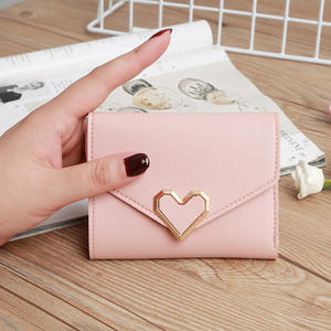 Fashion PVC Small <b>Girls</b> <b>Wallet</b> with Button Closure Short Heart Mini Coin <b>Wallet</b> Z0021 - Product Image 5