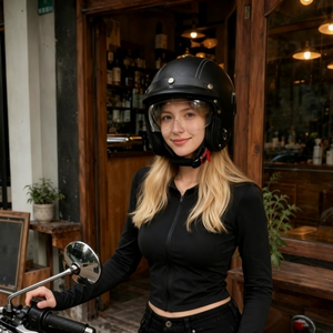 <span class=keywords><strong>Casco</strong></span> de Moto Abierto 3/4 Estilo Retro Vintage para Scooter, <span class=keywords><strong>Casco</strong></span> de Seguridad para Hombre y Mujer, Ideal para Conducir en Invierno - Product Image 6