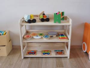 Estantería de madera de estilo nórdico Montessori para niños, estantería de <span class=keywords><strong>3</strong></span> estantes con almacenamiento de juguetes, muebles de biblioteca escolar - Product Image 2