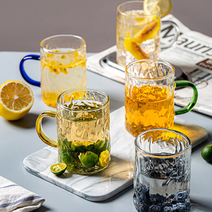 <span class=keywords><strong>Mug</strong></span> en verre borosilicate martelé fait main avec poignée colorée, résistant <span class=keywords><strong>à</strong></span> la chaleur, compatible lave-vaisselle et micro-ondes, tasse <span class=keywords><strong>à</strong></span> eau et <span class=keywords><strong>à</strong></span> thé réutilisable - Product Image 4