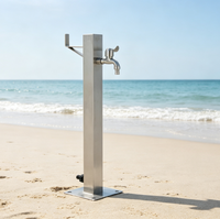 Douche extérieure colonne en acier inoxydable avec fonction lavage des pieds et récupération d'eau – Offre spéciale