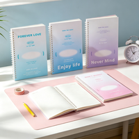 Carnet à spirale souple A5, 80 g/m², 70 feuilles lignées, couverture en PP, 7 motifs, dégradé de couleurs pastel unies, 168 pièces/carton, vente en gros