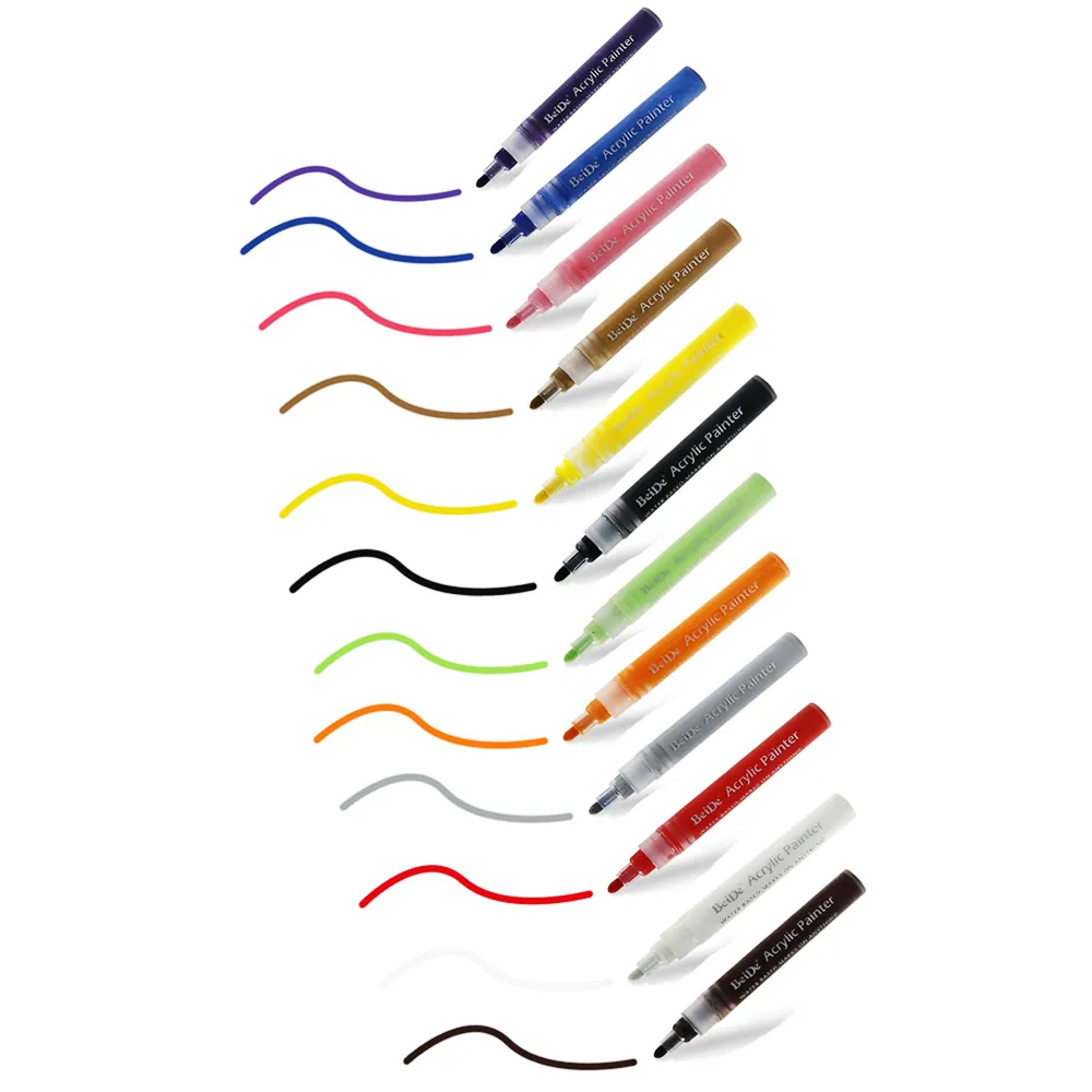 High Recommend 12 Color Transparent Acrylic Paint Marker Pens