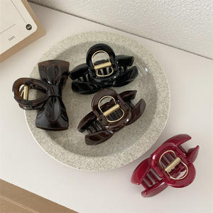 กิ๊บติดผมผู้หญิงคุณภาพสูง สไตล์มินิมอลสีพื้นน่ารักประดับโบว์ริบบิ้นหวานๆ สำหรับฤดูร้อน ทำจากพลาสติก - Product Image 2