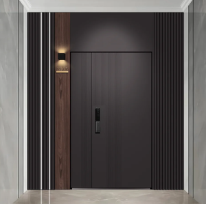 <span class=keywords><strong>Porte</strong></span> d'entrée extérieure en aluminium de luxe, antivol, pour maisons modernes, surface finie, ouverture manuelle, position jardin, résistance au feu - Product Image 2