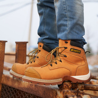 S500 - Vente directe d'usine - Bottes de travail à semelle cousue Goodyear - Bottes de sécurité - Bottes de travail en cuir Crazy Horse marron