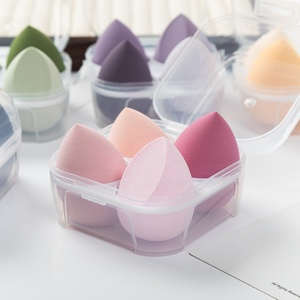 Lot de 4 éponges de <span class=keywords><strong>maquillage</strong></span> lavables transparentes en boîte, ne retiennent pas le produit, avec boîte de rangement incluse pour une utilisation humide/sèche - Product Image 4