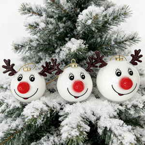 Ornements <span class=keywords><strong>de</strong></span> Noël en mousse 3D personnalisés en forme <span class=keywords><strong>de</strong></span> renne - Décoration festive personnalisée pour l'arbre - Product Image 1