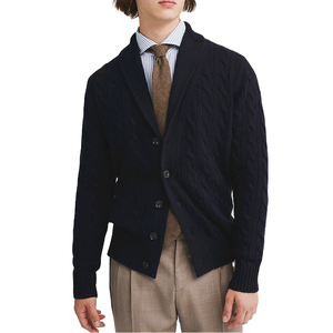 2025 New Men's Mandarin Collar Hooded Anti-Wrinkle <b>Cardigan</b> Korean Style <b>Thick</b> Long Sleeve Knit Sweater Jacket Zip Autumn Casual - Product Image 1