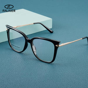 Lunettes anti-lumière bleue pour femmes Falai, monture TR90, design papillon en métal, verres plats, lunettes de lecture 87061 - Product Image 1