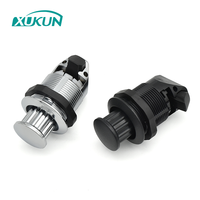 Serrure à came en plastique chromé XK253 avec bouton poussoir à came plate, cylindre de serrure à came de 35 mm, sans clé