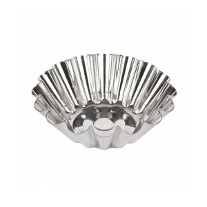 Moule à brioche cannelé plaqué étain moule <span class=keywords><strong>de</strong></span> cuisson français rond avec larges côtes casserole en acier étamé durable - Product Image 1