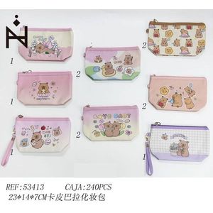 Borsa da toilette 23x14x7 cm con grazioso design a forma di orsetto, pochette per il trucco da donna - Product Image 1