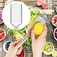 Parutan Dapur Manual Stainless Steel, Penghancur Bawang Putih, Penggiling Bawang Putih, Pengupas Jeruk Lemon, Dapat Digunakan Kembali