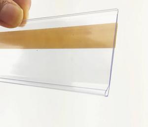 Nhựa <span class=keywords><strong>PVC</strong></span> Kệ Dữ Liệu Strips Clip Chủ Với Băng Dính Trên Trở Lại Cho Hàng Hóa Giá Talker Đăng Nhãn Hiển Thị - Product Image 1