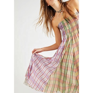 Gonne estive MANNI 2022 vita elastica gonne miste a quadri in cotone dolce coreano, Maxi gonna convertibile - Product Image 4