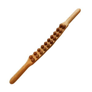 Outils de Massage du cou et du dos, 20 perles, thérapie en bois de hêtre carbonisé, Drainage lymphatique, rouleau de Massage, bâton de grattage en bois - Product Image 3