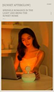 <strong>Mini</strong> ultrasonic 300ml aroma <strong>diffuser</strong>, USB <strong>LED</strong> ultrasonic sunset lamp, air humidifier for office and home use - Product Image 5