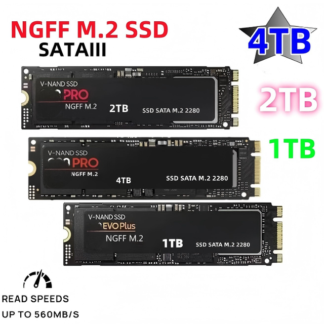 NVMe Laptop Universal M2 SSD 1TB 2TB 4TB 990 980 with 580MB/s Read 680MB/s Write Speeds TLC Architecture