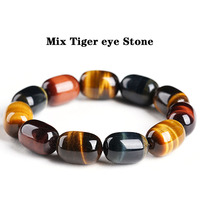 Gelang Batu Permata Premium 13*18mm Campuran Batu Mata Harimau Alami untuk Dekorasi & Pembuatan Perhiasan