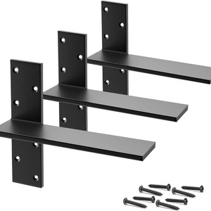Supporti <span class=keywords><strong>per</strong></span> Mensole a T Resistenti, Spessore 0,2 Pollici, in Acciaio Solido, Montaggio a Parete, Nero Opaco, 7 Misure da 8 a 20 Pollici - Product Image 2