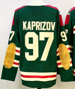 เสื้อมินนิโซตาสำหรับผู้ชายเสื้อปักลายเสื้อยืดปักลาย #29 Fleury #97 kirill kaprizov #7 brock Faber 100% - Product Image 2