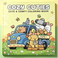 Livre de coloriage portable Cuties avec reliure thermique, 48 pages, pour soulager le stress, impression personnalisée disponible pour enfants