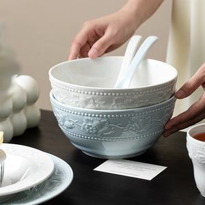 Juego <span class=keywords><strong>de</strong></span> Vajilla <span class=keywords><strong>de</strong></span> Porcelana Clásica <span class=keywords><strong>de</strong></span> Lujo con Relieve, Libre <span class=keywords><strong>de</strong></span> BPA, Estilo Nórdico, Ecológico, Elegante, Tazones para Arroz, Tazones para Sopa, Platos, Tazas - Product Image 5