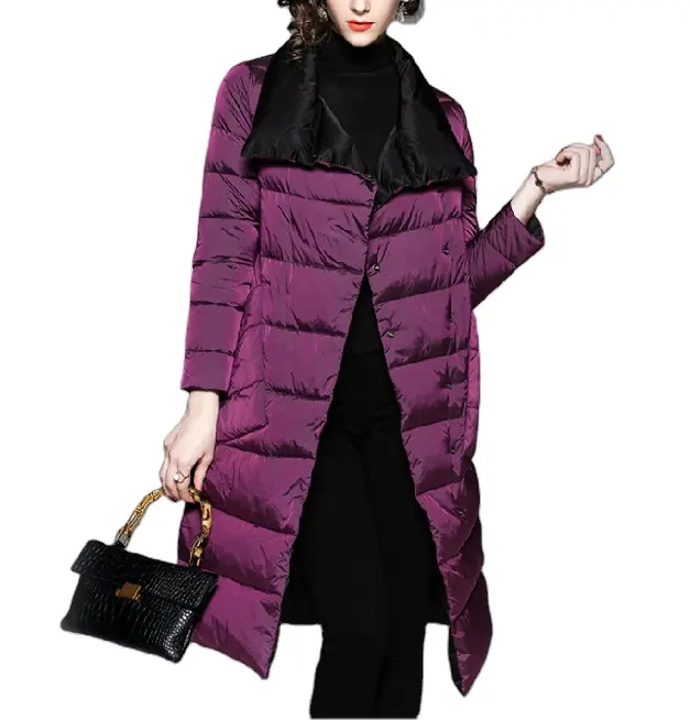 2023 Com Baixo Preço Mulheres Long Down Jacket Inverno Doube-Sided Down Casacos Grosso Casaco Quente