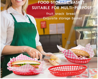 4 packs de paniers de restauration rapide en plastique pour hot-dogs et poulet.