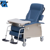 Fauteuil médical inclinable pour soins à domicile BDEC601, accoudoirs réglables avec table à manger, fauteuil de repos confortable pour personnes âgées
