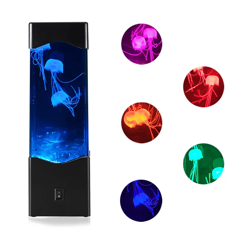 Kids Fantasy USB RGB Color Changing Portable New Mood Decoration Lava Led Night Aquarium Lights Jellyfish Lamp