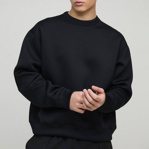 Custom Logo OEM <strong>Wholesale</strong> <strong>Crewneck</strong> Oversized Men 100% Cotton Cropped Crew Neck Pullover Blank Heavyweight <strong>Sweatshirt</strong> - Product Image 1
