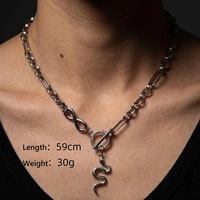 Nouveau Collier Ras du Cou Serpent Haut de Gamme en Acier Inoxydable Argenté, Collier Cool pour Femme et Homme, Bijou Métallique Punk Hip Hop, Cadeau