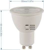 Foco LED SMD Empotrable Antideslumbrante de 5W, Casquillo MR16/GU10/GU5.3, 3CCT Ajustable, PBT+Aluminio, Luminaria para el Hogar